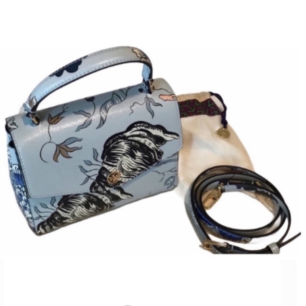 Tory Burch Robinson Floral Satchel Small TopHandle Purse
